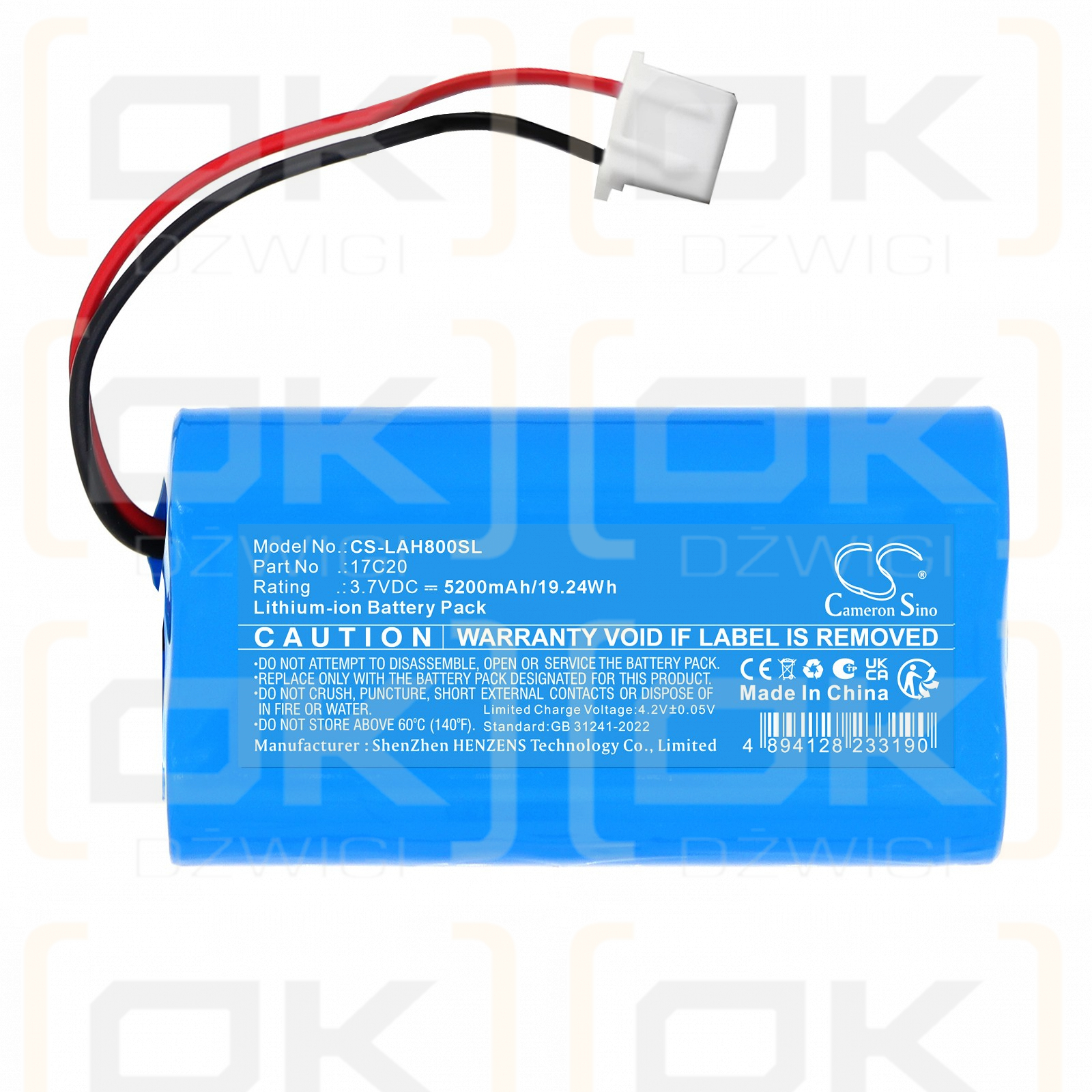 Bateria zamienna do Launch  HTT20 / 17C20 5200 mAh Li-ion 3.7 V (Cameron Sino)