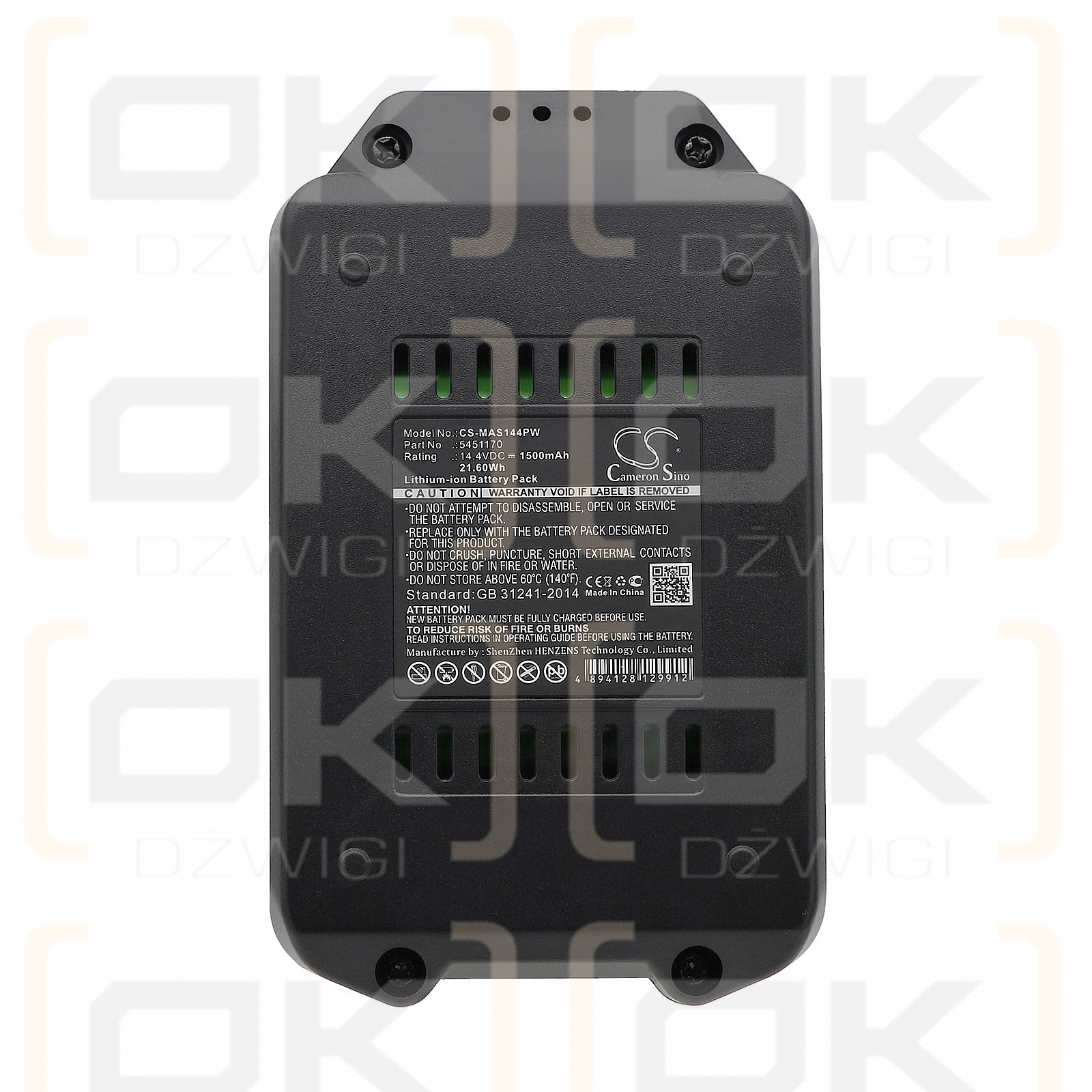 Ersatzakku für Meister Craft 5450880 / 5451170 1500 mAh Li-Ion 14,4 V (Cameron Sino)