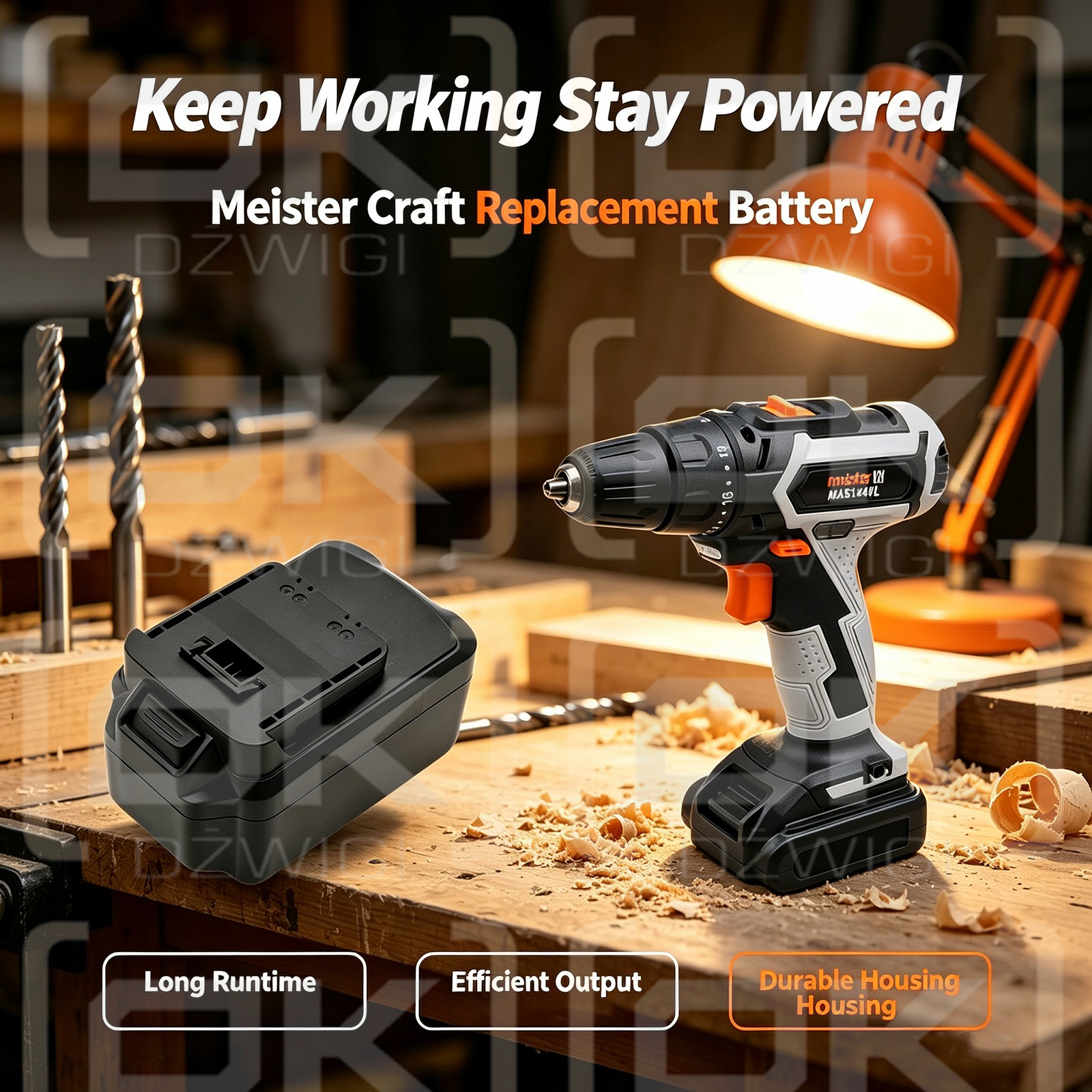 Ersatzakku für Meister Craft 5450880 / 5451170 3000 mAh Li-Ion 14,4 V (Cameron Sino)