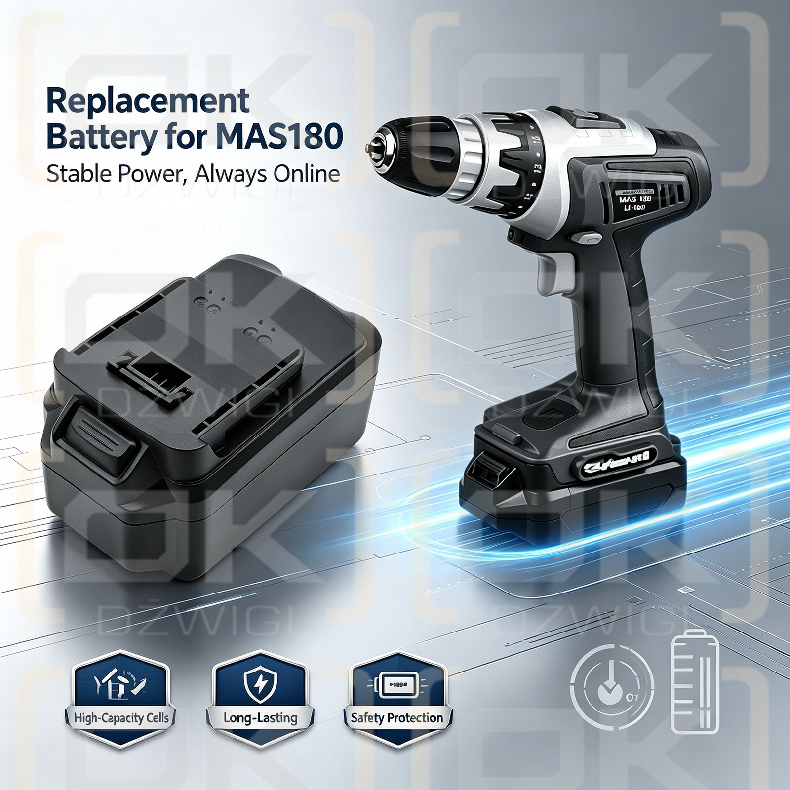 Ersatzakku für Meister Craft 5451260 / BBR180 5000 mAh Li-Ion 18 V (Cameron Sino)