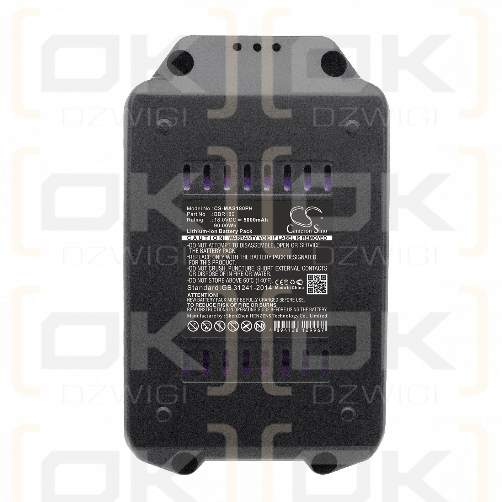 Ersatzakku für Meister Craft 5451260 / BBR180 5000 mAh Li-Ion 18 V (Cameron Sino)