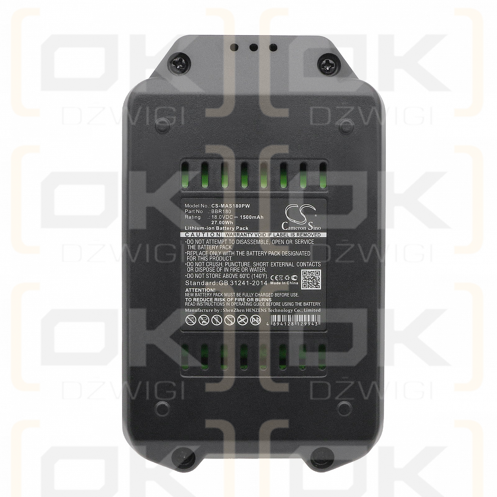 Ersatzakku für Meister Craft 5451260 / BBR180 1500 mAh Li-Ion 18 V (Cameron Sino)