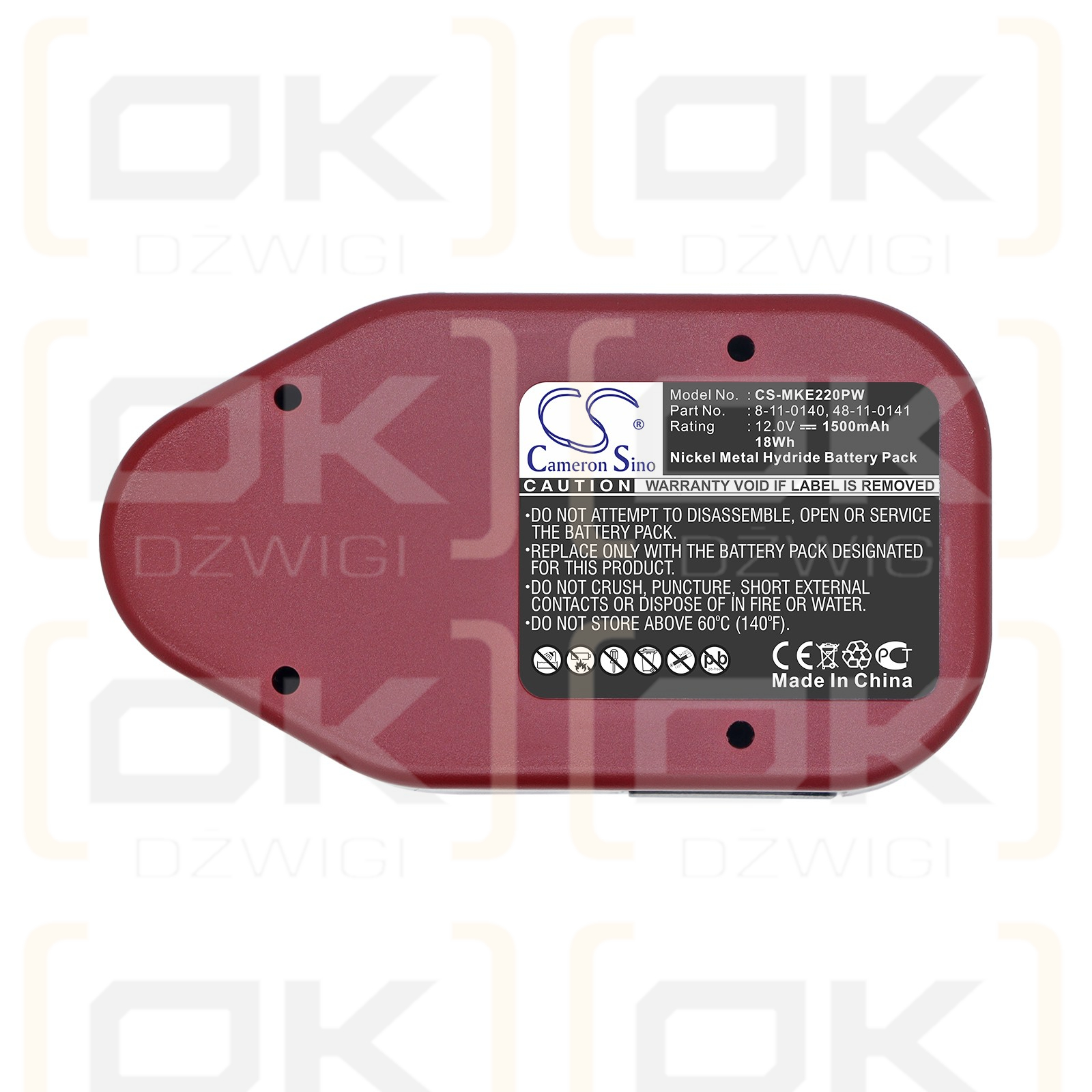 Ersatzakku für Milwaukee 12-Volt-Akkugeräte / 48-11-0140 1500 mAh Ni-MH 12 V (Cameron Sino)