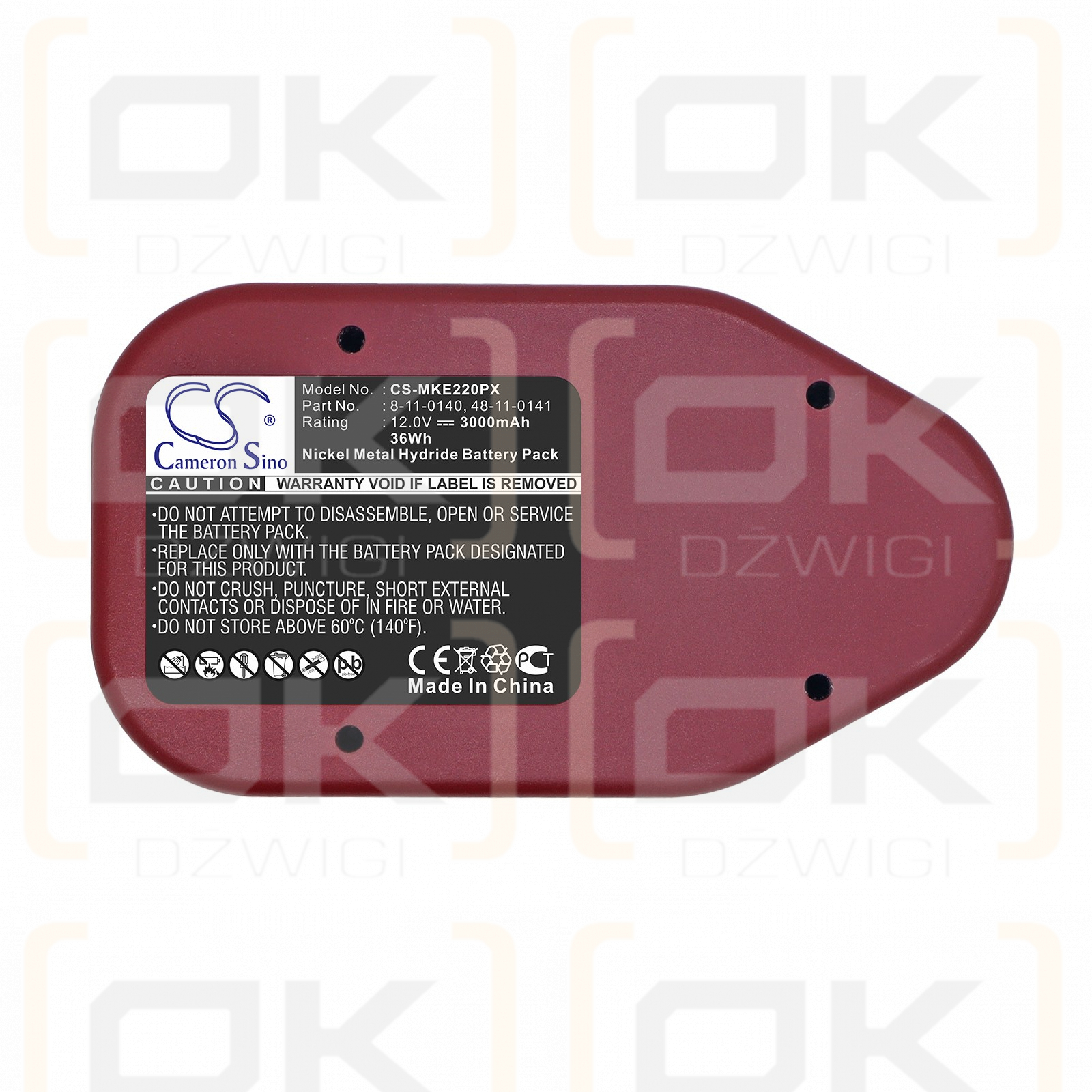 Ersatzakku für Milwaukee 0409-6 / 48-11-0140 3000 mAh Ni-MH 12 V (Cameron Sino)
