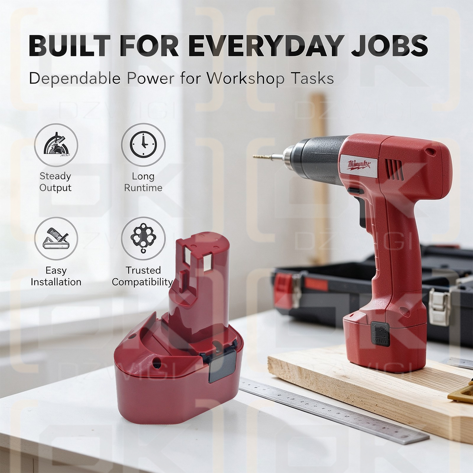 Ersatzakku für Milwaukee 0409-6 / 48-11-0140 3000 mAh Ni-MH 12 V (Cameron Sino)