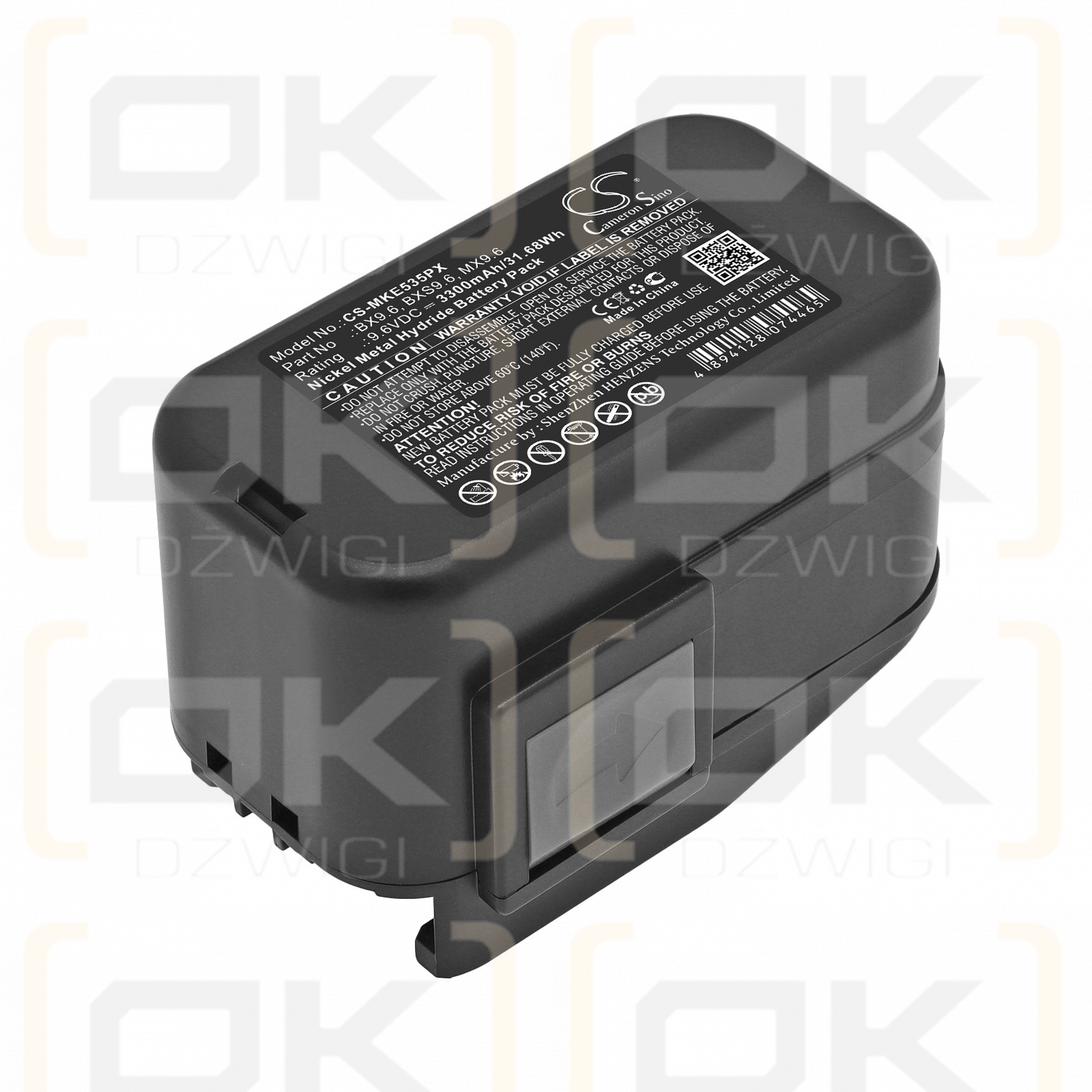 Ersatzakku für Milwaukee PES 9.6T / 4 932 353 638 3300 mAh Ni-MH 9,6 V (Cameron Sino)