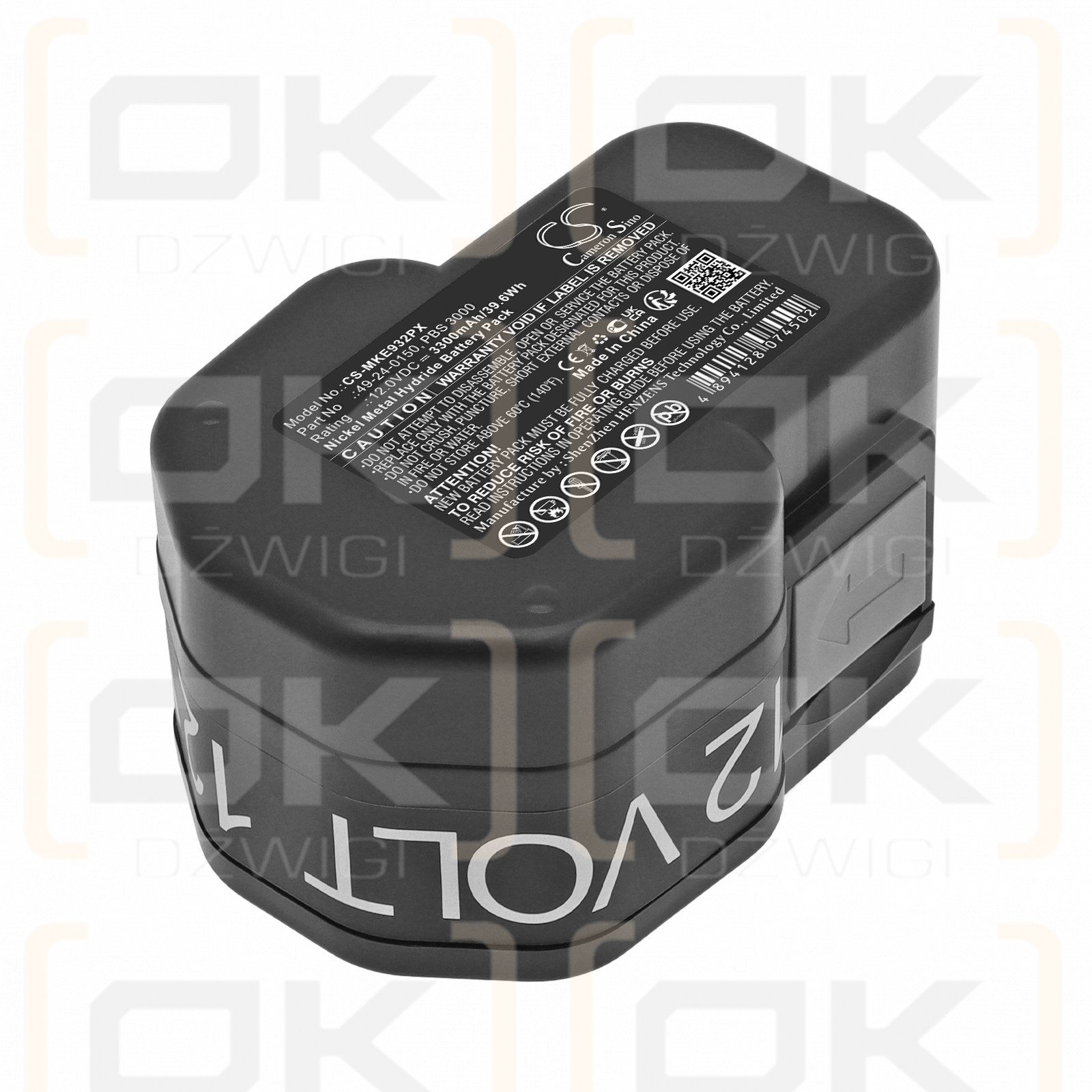 Bateria zamienna do Milwaukee MXS12 / 4 932 367 904 3300 mAh Ni-MH 12 V (Cameron Sino)