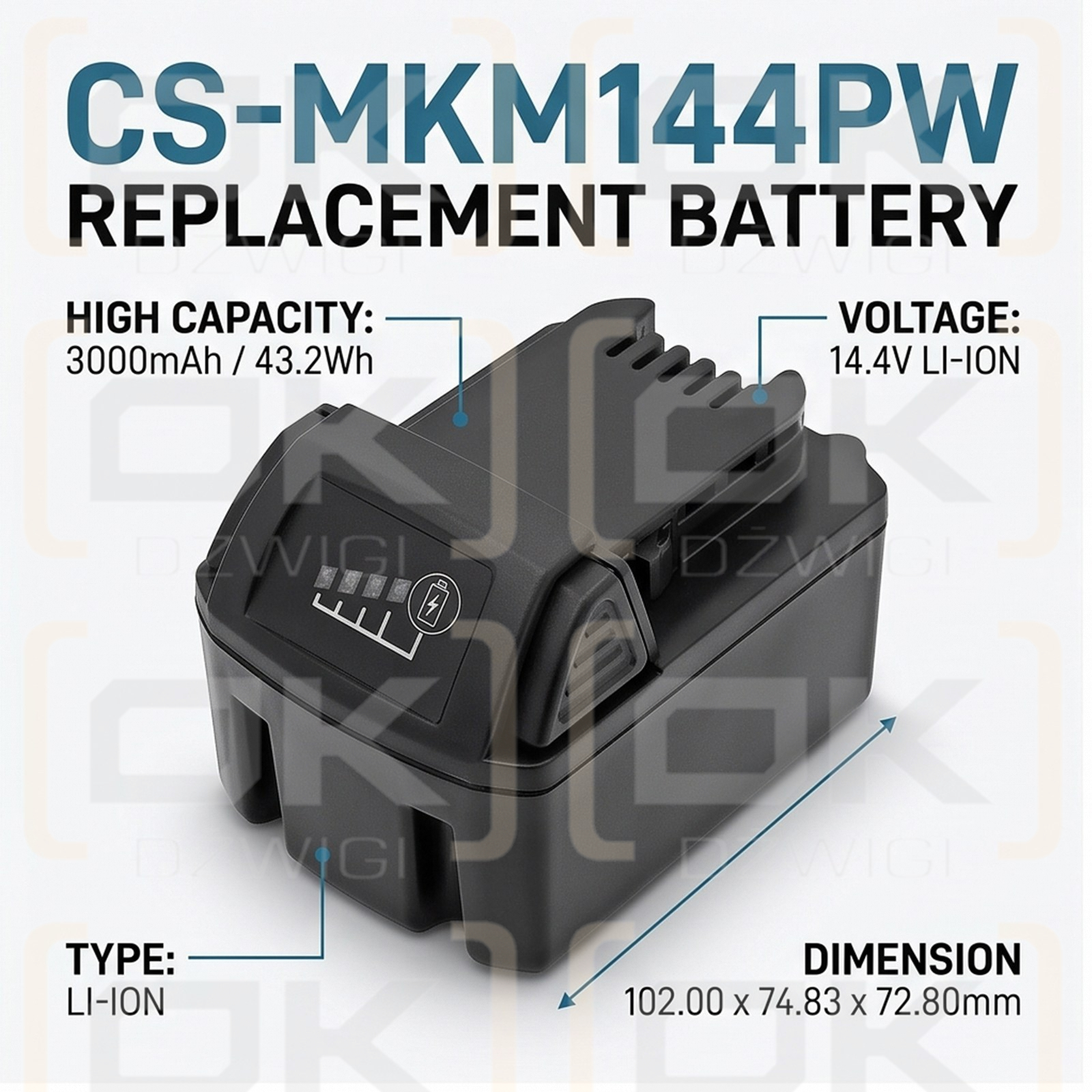 Bateria zamienna do Milwaukee M14 B4 / M14 BX 3000 mAh Li-ion 14.4 V (Cameron Sino)