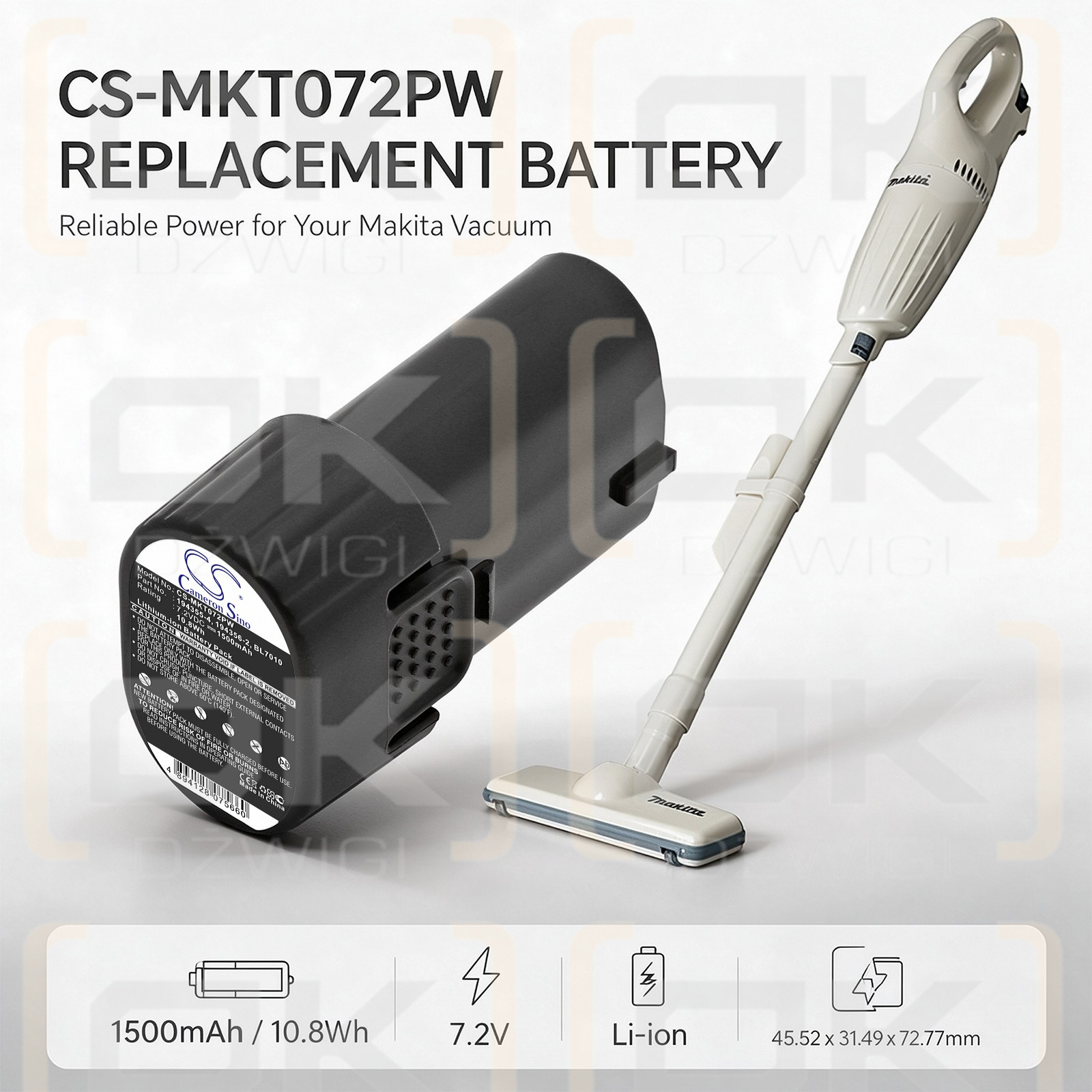 Ersatzakku für Makita TD022DSE / 194355-4 1500 mAh Li-Ion 7,2 V (Cameron Sino)