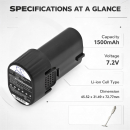 Ersatzakku für Makita TD022DSE / 194355-4 1500 mAh Li-Ion 7,2 V (Cameron Sino)
