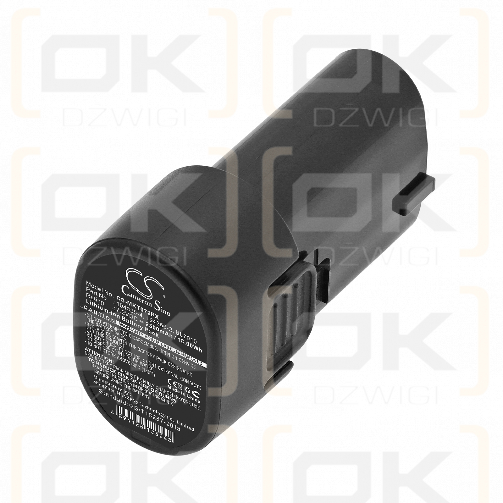 Ersatzakku für Makita TD022DSE / 194355-4 2500 mAh Li-Ion 7,2 V (Cameron Sino)