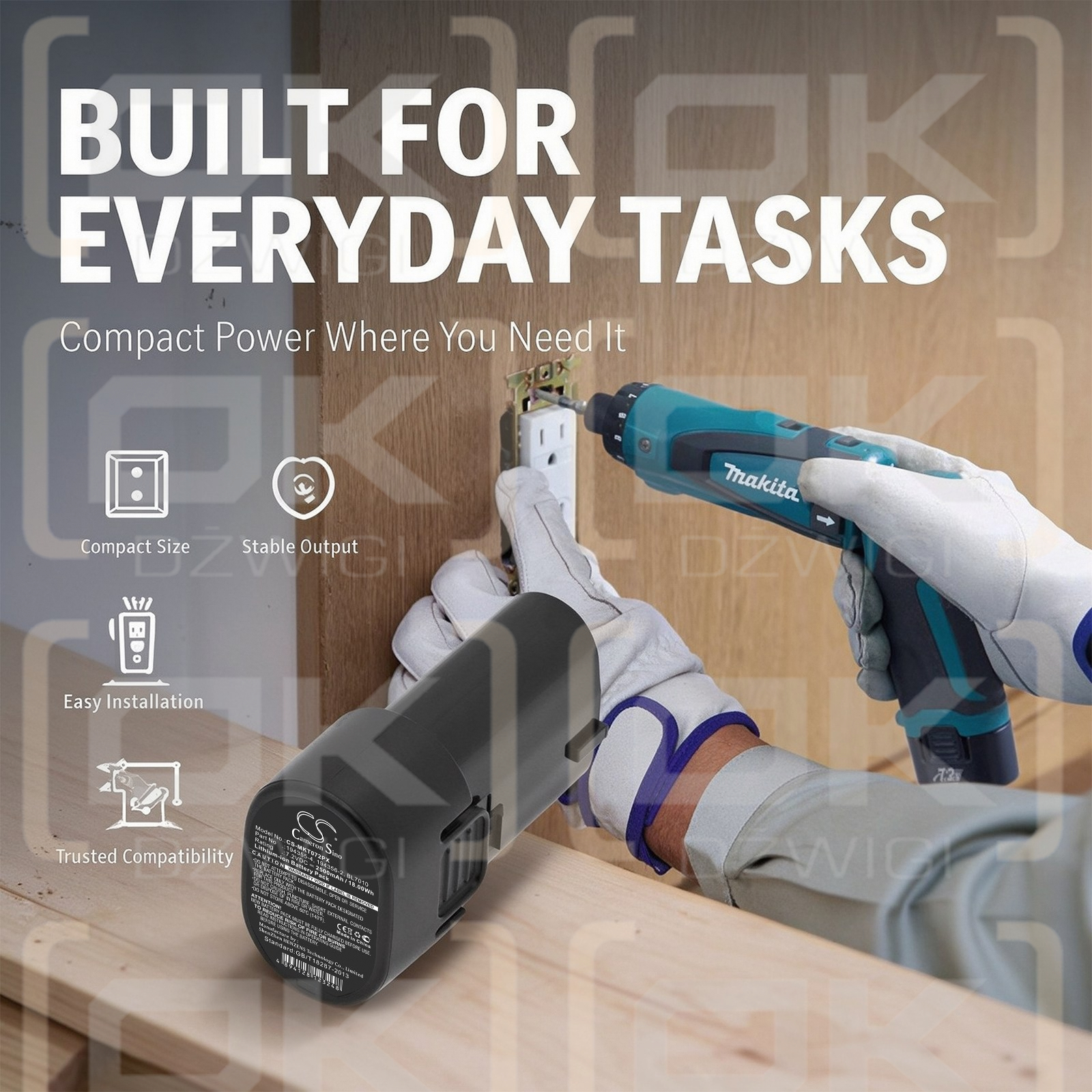 Ersatzakku für Makita TD022DSE / 194355-4 2500 mAh Li-Ion 7,2 V (Cameron Sino)