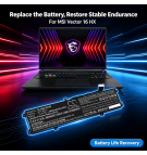 Ersatzakku für MSI Vector 17 HX A14VHG-617FR / BTY-M551 5800mAh Li-Polymer 15,4V (Cameron Sino)