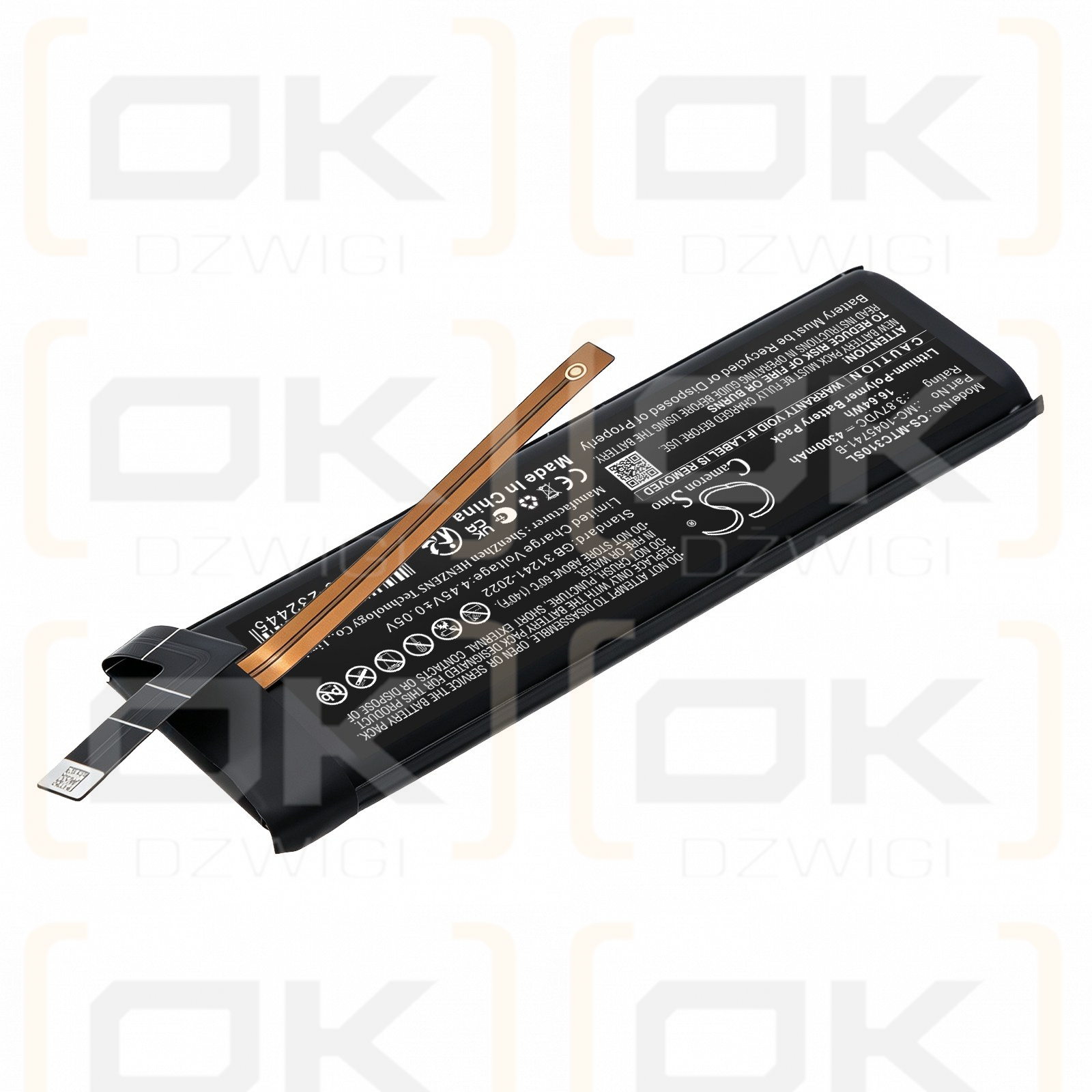 Ersatzakku für Meta Quest 3S / MC-1045741-B 4300 mAh Li-Polymer 3,87 V (Cameron Sino)