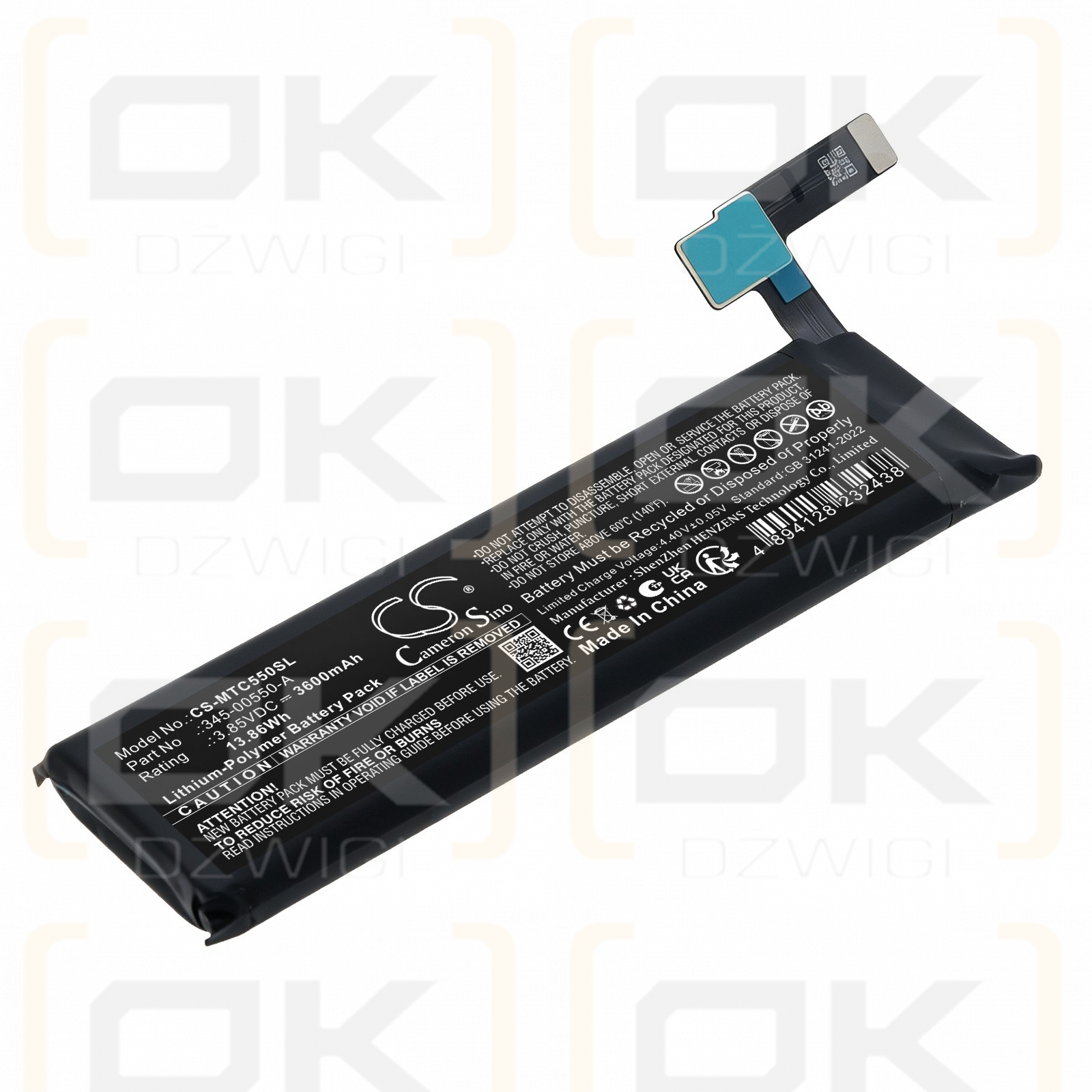 Ersatzakku für Meta Quest 2 / 345-00550-A 3600 mAh Li-Polymer 3,85 V (Cameron Sino)