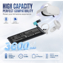 Ersatzakku für Meta Quest 2 / 345-00550-A 3600 mAh Li-Polymer 3,85 V (Cameron Sino)