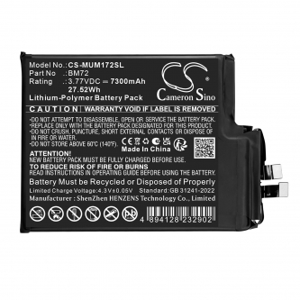 Ersatzakku für Xiaomi 2509FPN0BC / BM72 7300mAh Li-Polymer 3,77V (Cameron Sino)
