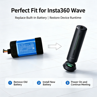 Ersatzakku für Insta360 Wave KI-gestützte Freisprecheinrichtung / B0886 9000mAh Li-Ion 3,7V (Cameron Sino)