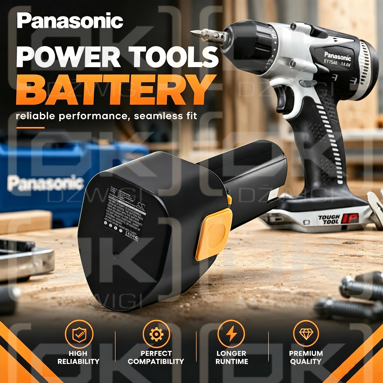 Bateria zamienna do Panasonic EY9108B / EY9180B 2100 mAh Ni-MH 9.6 V (Cameron Sino)
