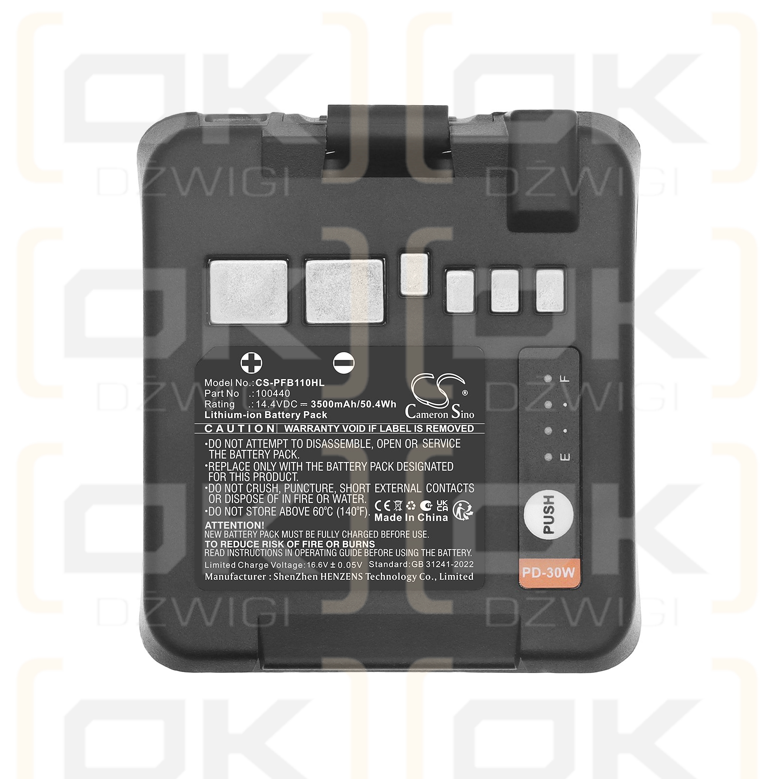 Ersatzakku für Profoto Monolight B10X Plus / 100440 3500 mAh Li-Ion 14,4 V (Cameron Sino)
