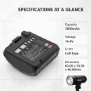 Ersatzakku für Profoto Monolight B10X Plus / 100440 3500 mAh Li-Ion 14,4 V (Cameron Sino)