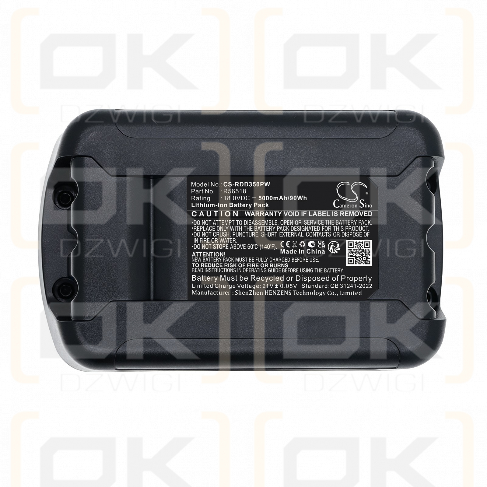 Bateria zamienna do Ridgid  CS6x Versa / R56518 5000 mAh Li-ion 18 V (Cameron Sino)