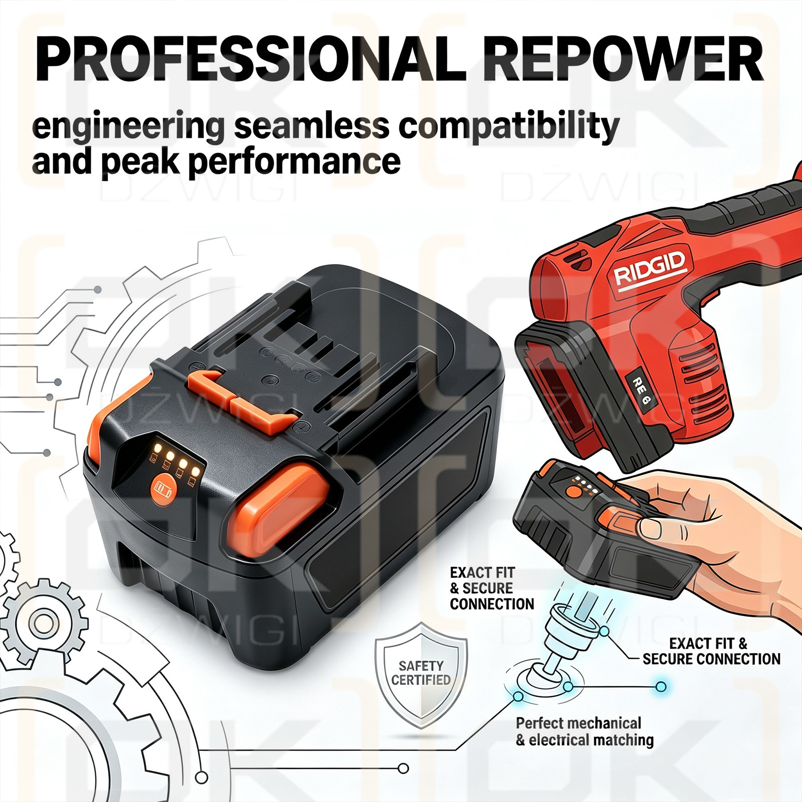 Bateria zamienna do Ridgid  CS6x Versa / R56518 5000 mAh Li-ion 18 V (Cameron Sino)