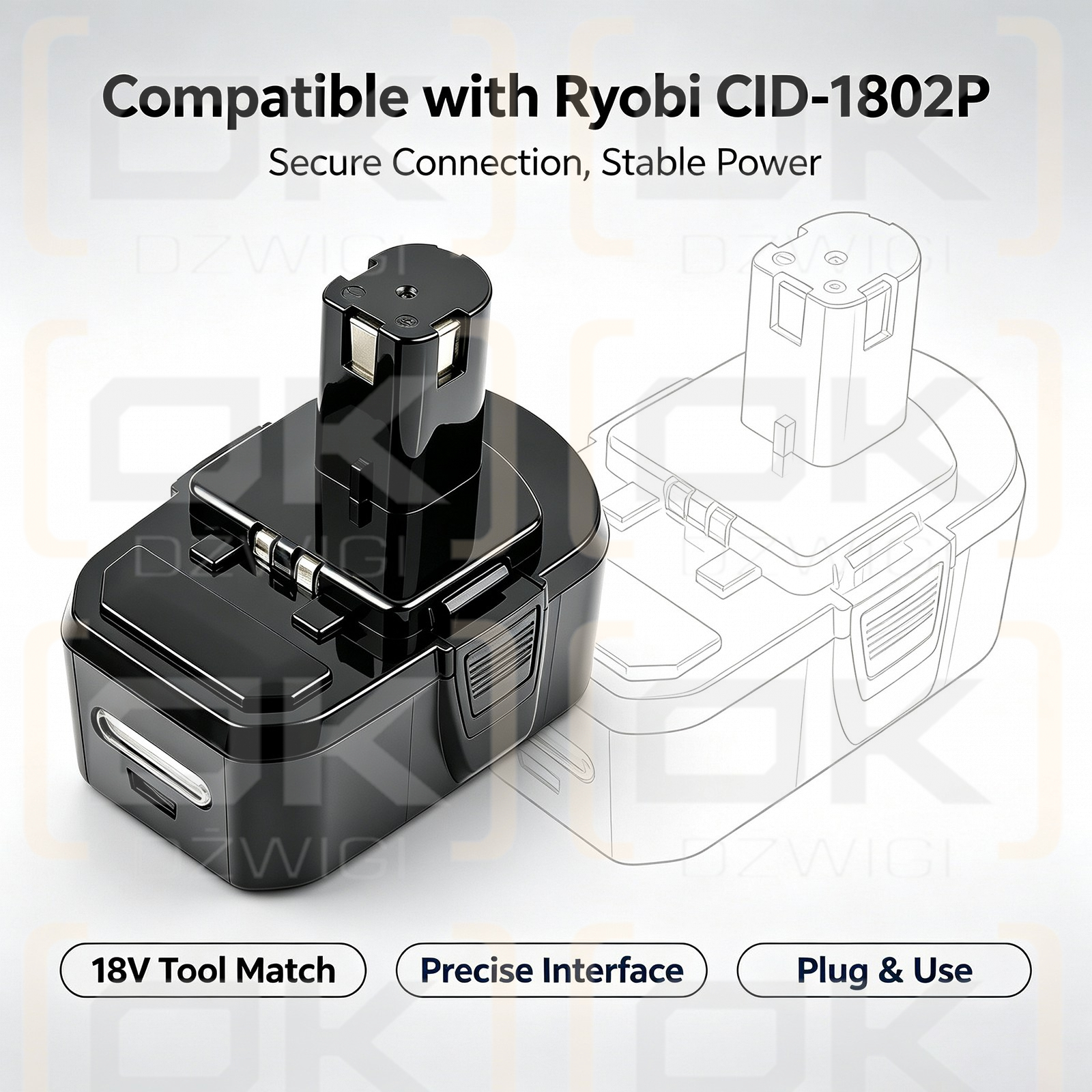 Bateria zamienna do Ryobi CDL1802P4 / B-8288 3300 mAh Ni-MH 18 V (Cameron Sino)