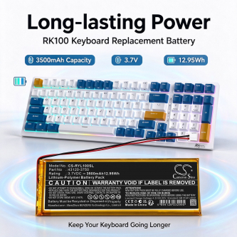Replacement Battery for Royal Kludge R75 Pro / 43120-3750 3500 mAh Li-Polymer 3.7 V (Cameron Sino)