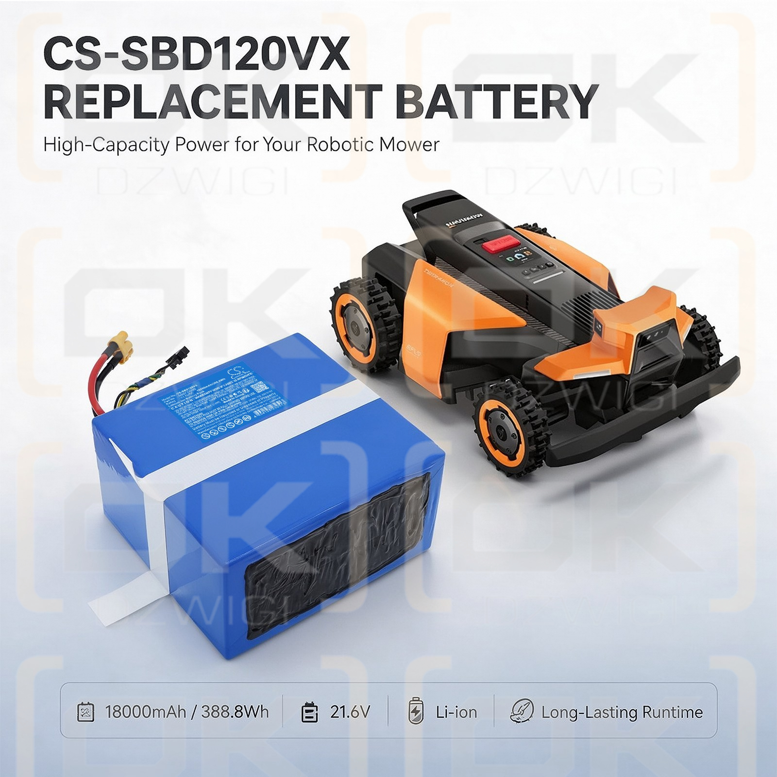 Bateria zamienna do Sagway  CM240M1 Terranox Mower / NBDF2220B 18000 mAh Li-ion 21.6 V (Cameron Sino)