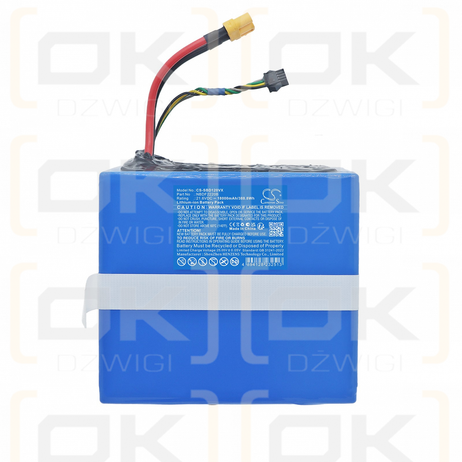 Bateria zamienna do Sagway  CM240M1 Terranox Mower / NBDF2220B 18000 mAh Li-ion 21.6 V (Cameron Sino)