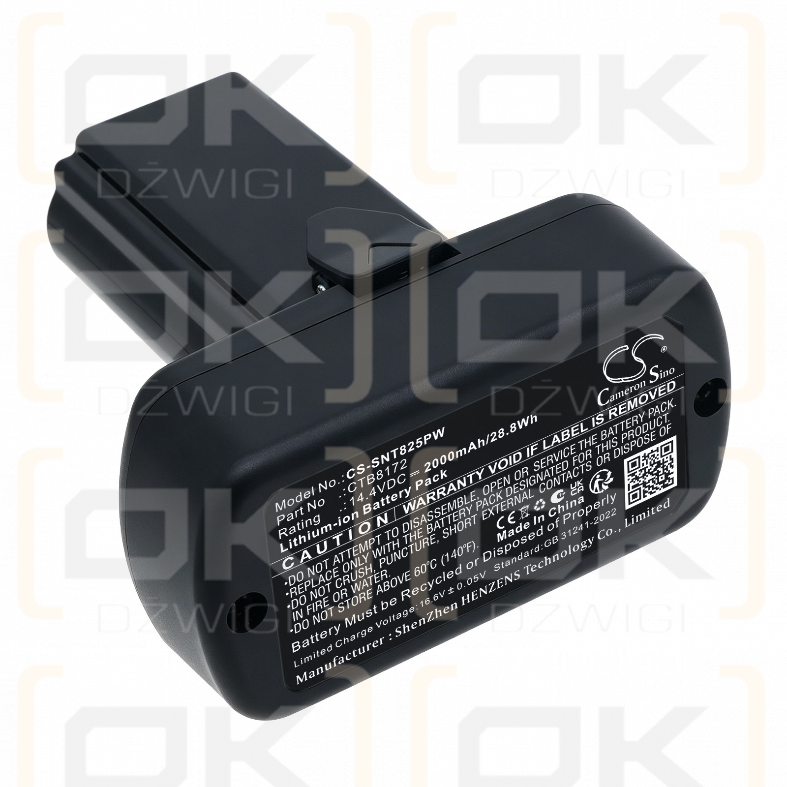 Bateria zamienna do Snap-On  CTR761 / CTB8172 2000 mAh Li-ion 14.4 V (Cameron Sino)