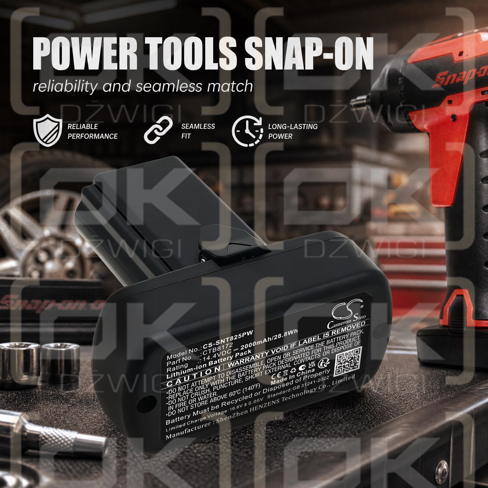 Bateria zamienna do Snap-On  CTR761 / CTB8172 2000 mAh Li-ion 14.4 V (Cameron Sino)