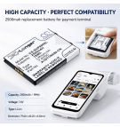 Replacement battery for SumUp Terminal / A1DT1NA00-CN 2500 mAh Li-ion 7.6 V (Cameron Sino)