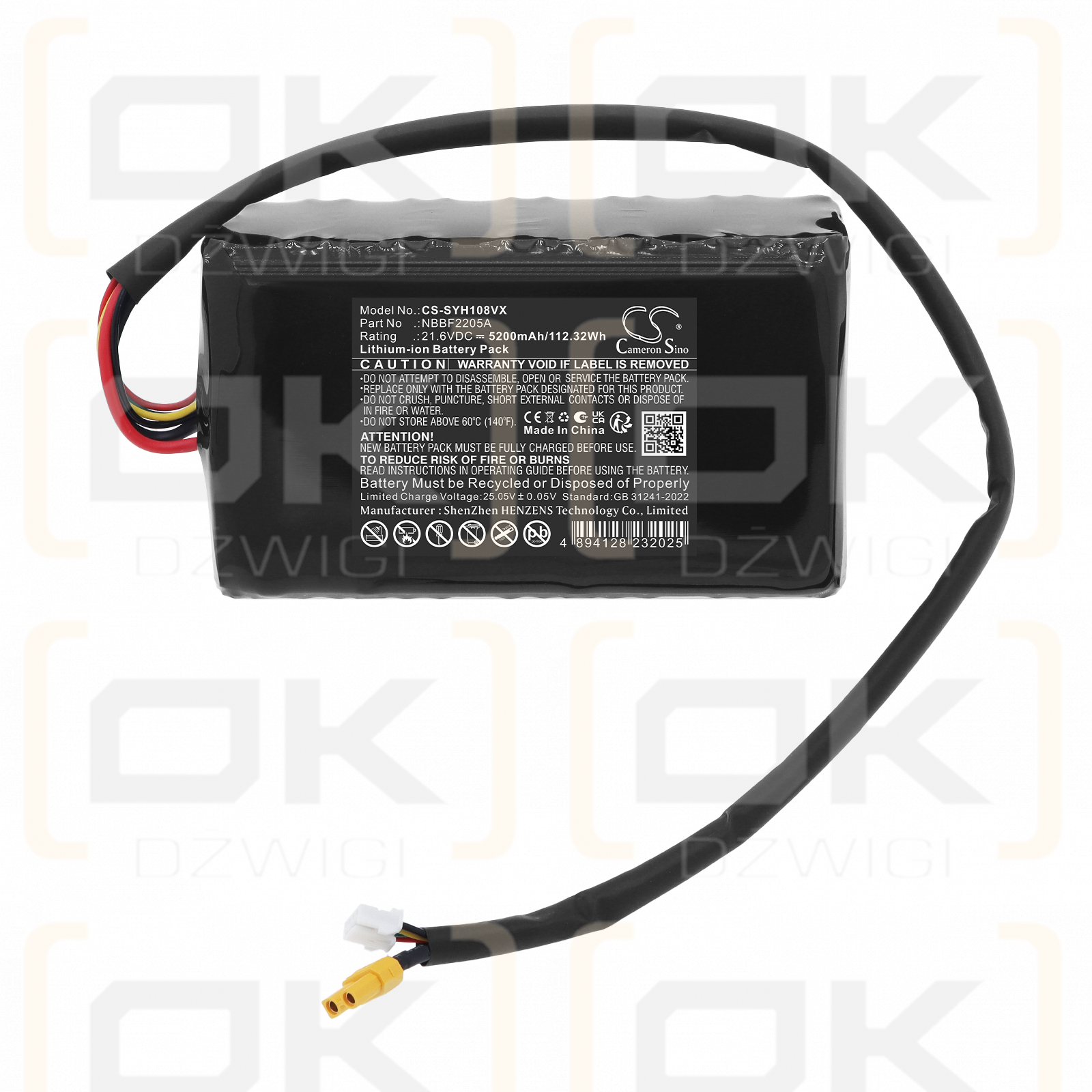 Ersatzakku für Segway Navimow I210 AWD / NBBF2205A 5200 mAh Li-Ion 21,6 V (Cameron Sino)