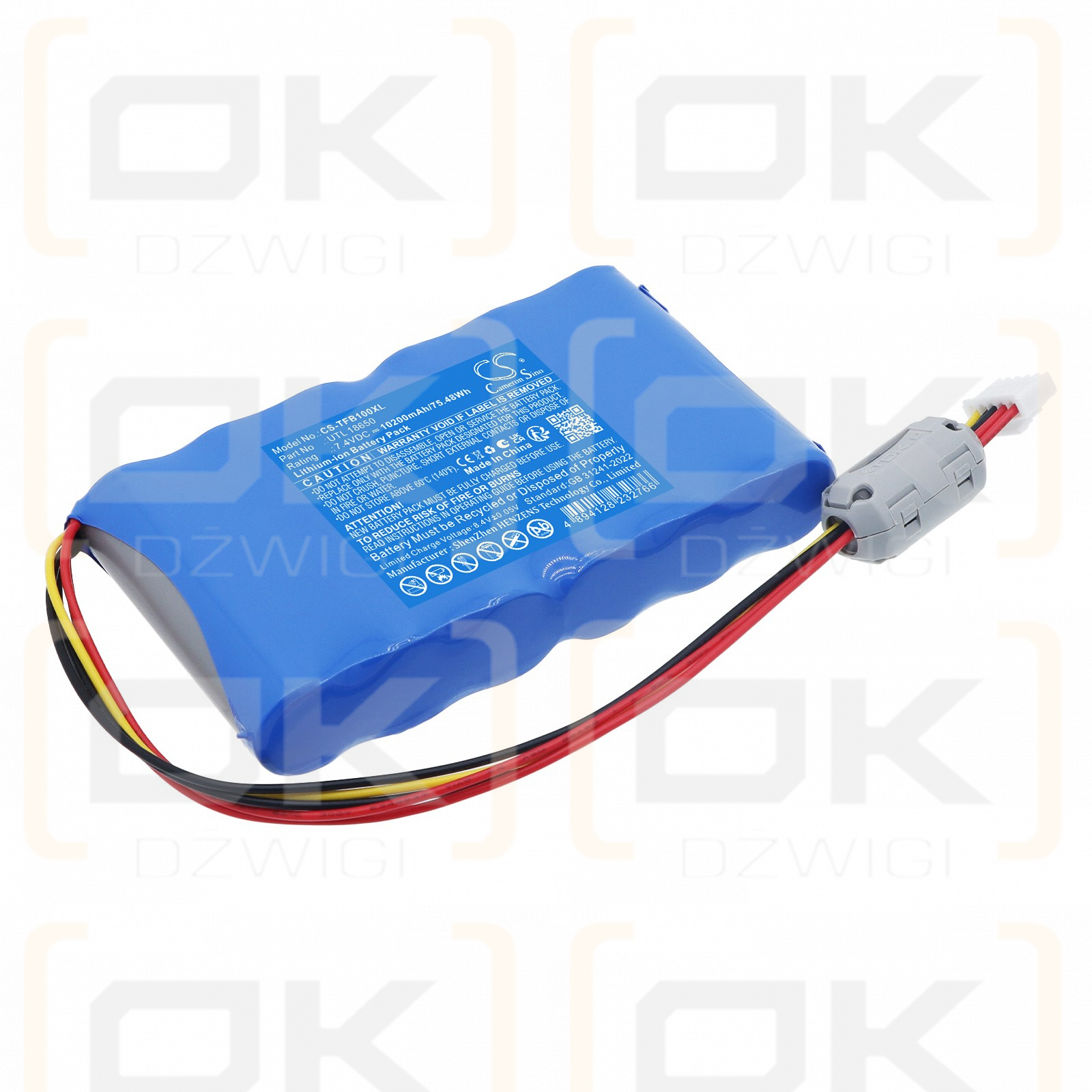 Сменный аккумулятор для беспроводного динамика Teufel Boomster / UTL 18650 10200 мАч Li-ion 7,4 В (Cameron Sino)
