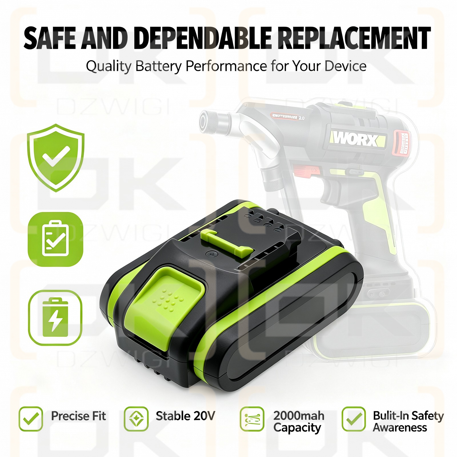 Bateria zamienna do AL-KO Easy Flex HTA 2050 Long Reach Hedge Trimmer / B50 2000 mAh Li-ion 20 V (Cameron Sino)