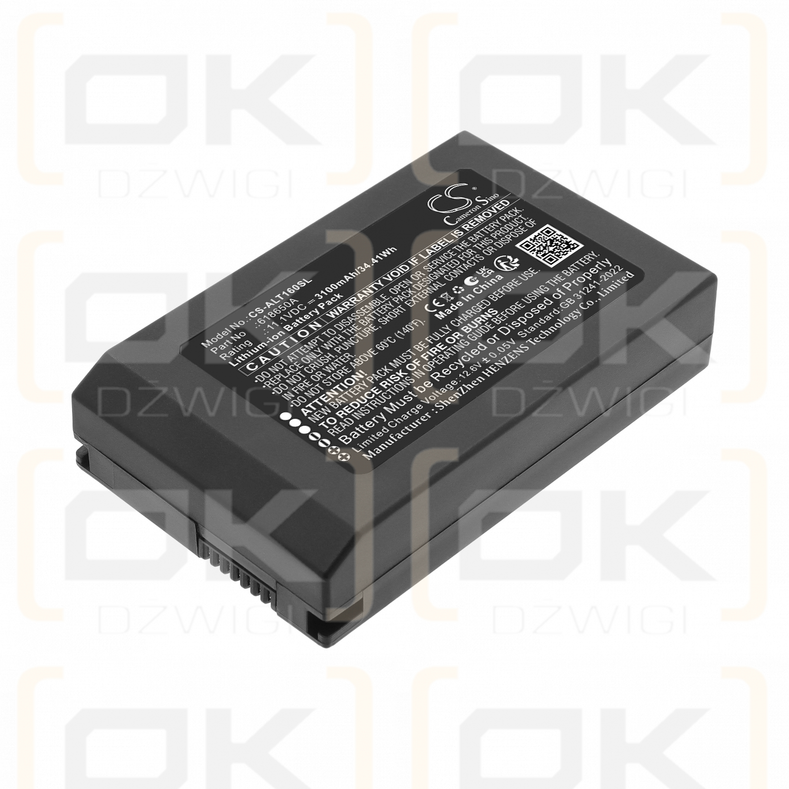 Batería de repuesto para Eloik T16 / 618650A 3100 mAh Li-ion 11.1 V (Cameron Sino)