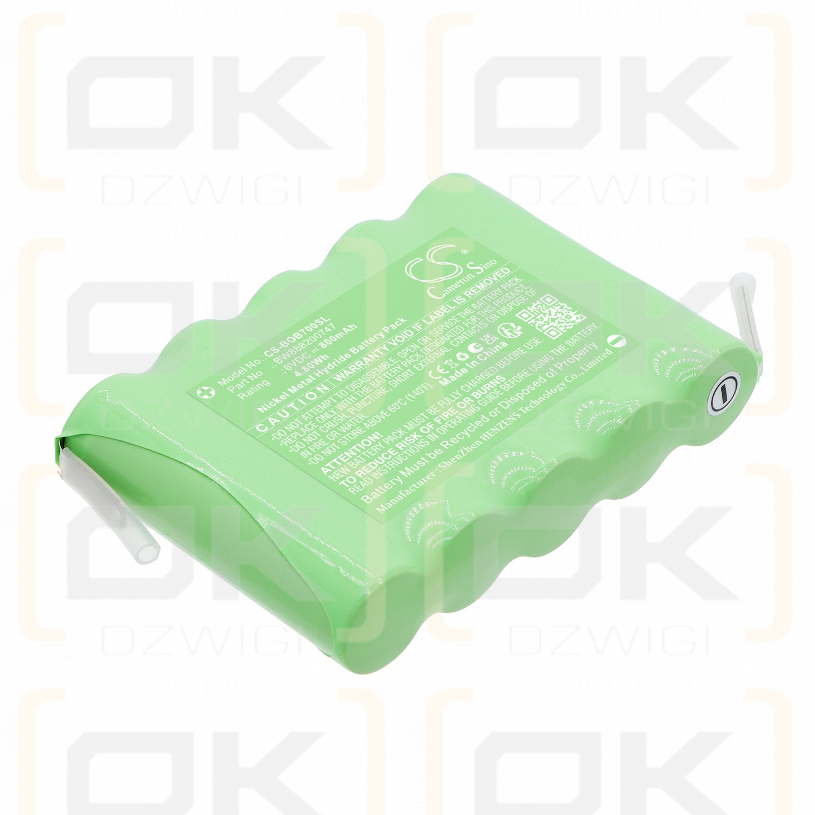 Batería de repuesto para Bang & Olufsen Beolink 7000 / BW888200747 800 mAh Ni-MH 6 V (Cameron Sino)