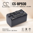 Replacement Battery for Canon UC-V30 / BP-930 4000 mAh Li-ion 7.4 V (Cameron Sino)