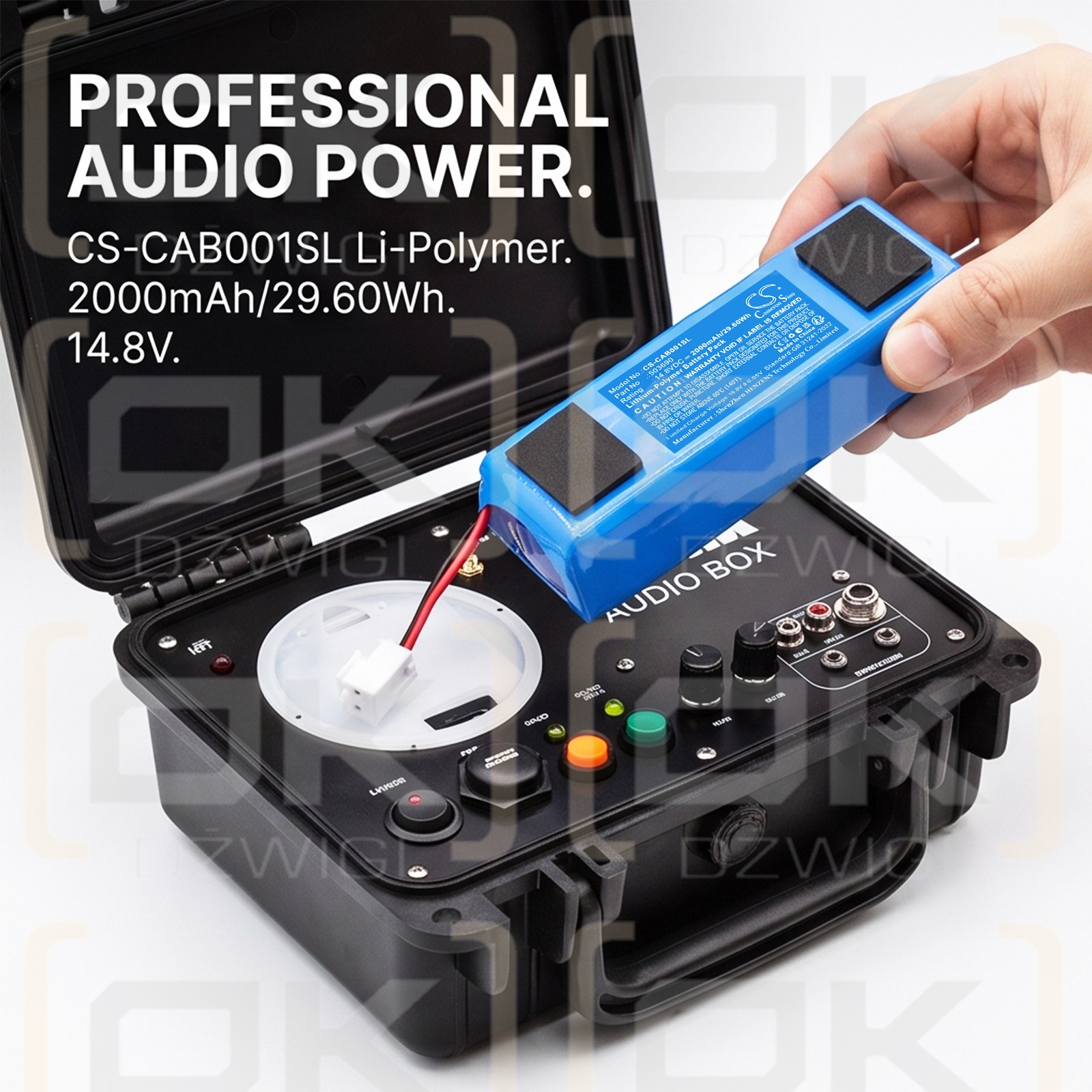 Batería de repuesto para Cobra Audio Box / 503690 2000 mAh Li-Polymer 14.8 V (Cameron Sino)