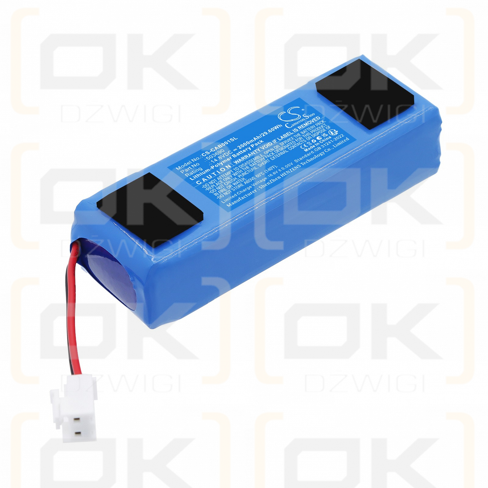 Batería de repuesto para Cobra Audio Box / 503690 2000 mAh Li-Polymer 14.8 V (Cameron Sino)