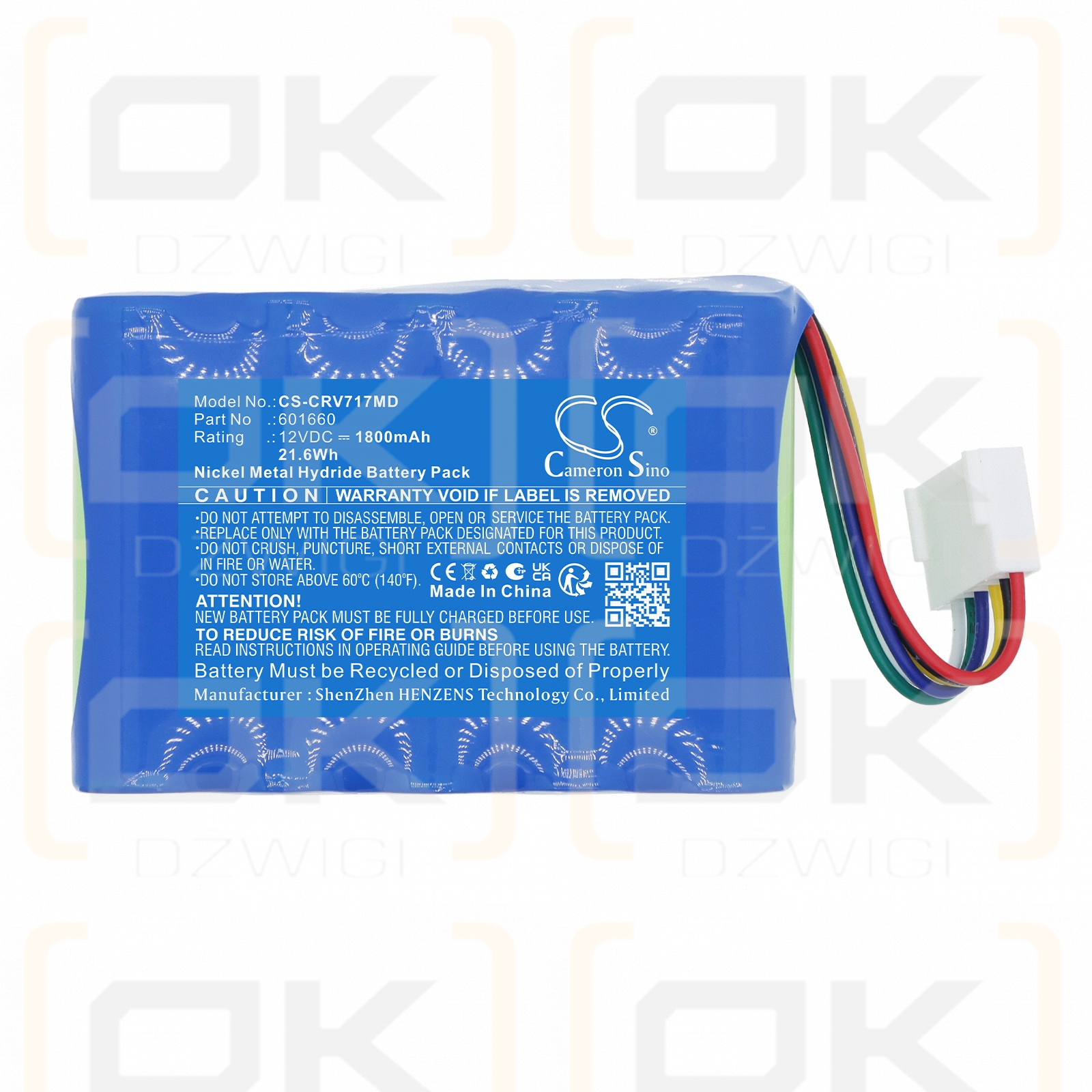 Сменный аккумулятор для инфузомата Codan Argus 717/601660 1800 мАч Ni-MH 12 В (Cameron Sino)