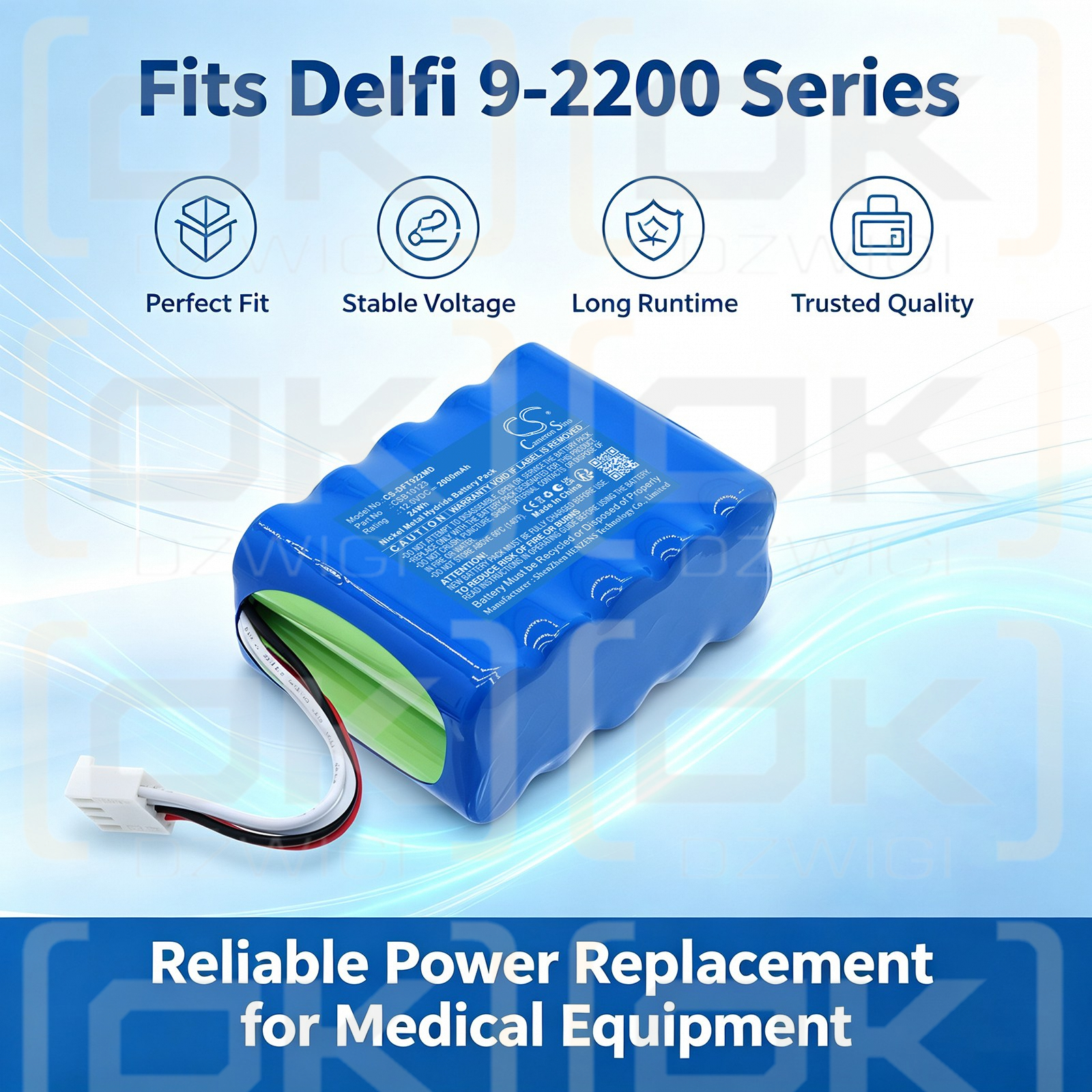Сменный аккумулятор для портативного жгута Delfi PTSii / 88888477 2000 мАч Ni-MH 12 В (Cameron Sino)