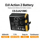 Replacement Battery for DJI Action 2 / BCX103-650mAh-7.7V 650 mAh Li-Polymer 7.7 V (Cameron Sino)