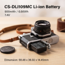 Ersatzakku für Pentax KS2 / D-LI109 900 mAh Li-Ion 7,4 V (Cameron Sino)