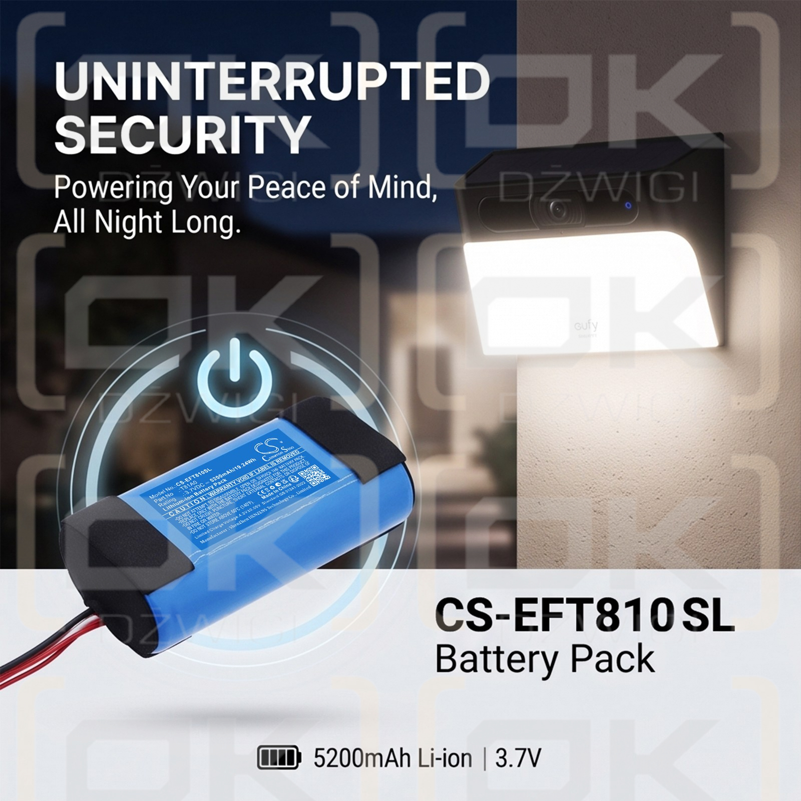 Ersatzakku für Eufy T81A0 / T81A0 5200mAh Li-Ion 3,7V (Cameron Sino)