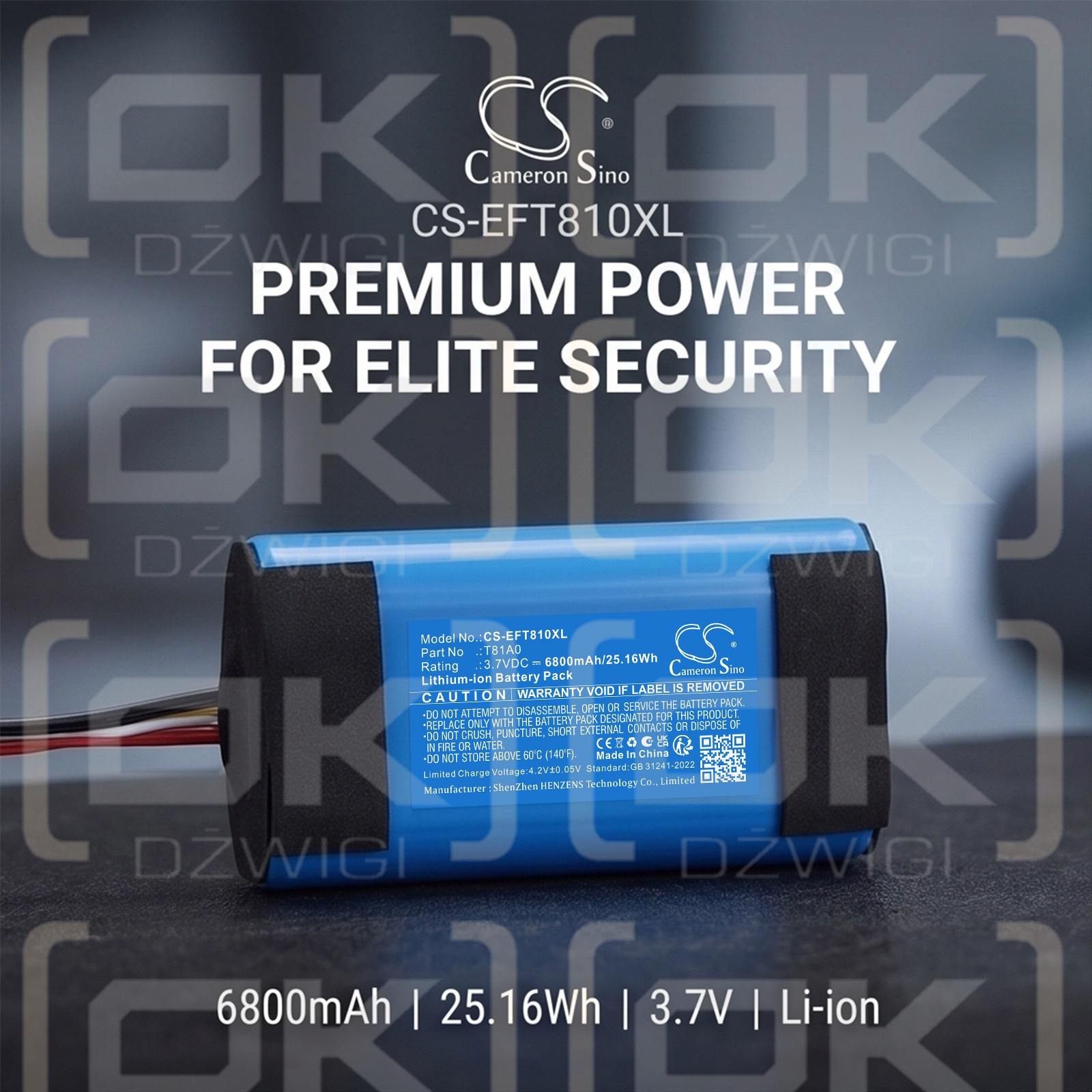 Bateria zamienna do Eufy  T81A0 / T81A0 6800 mAh Li-ion 3.7 V (Cameron Sino)