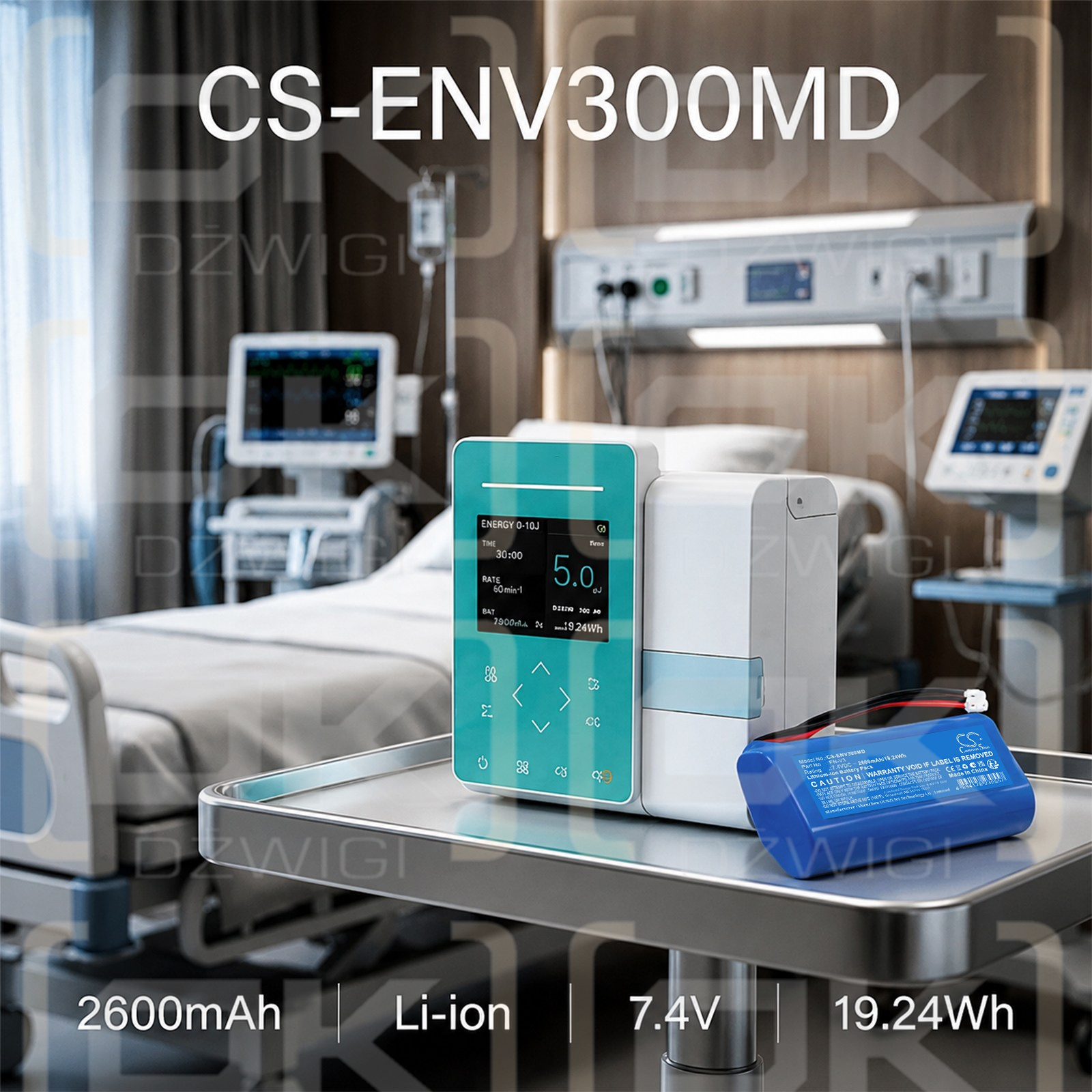Replacement battery for ENMIND EN-V3 2600 mAh Li-ion 7.4 V (Cameron Sino)