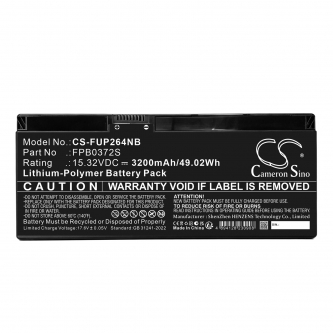Replacement Battery for Fujitsu / CP849252 3200 mAh Li-Polymer 15.32 V (Cameron Sino)